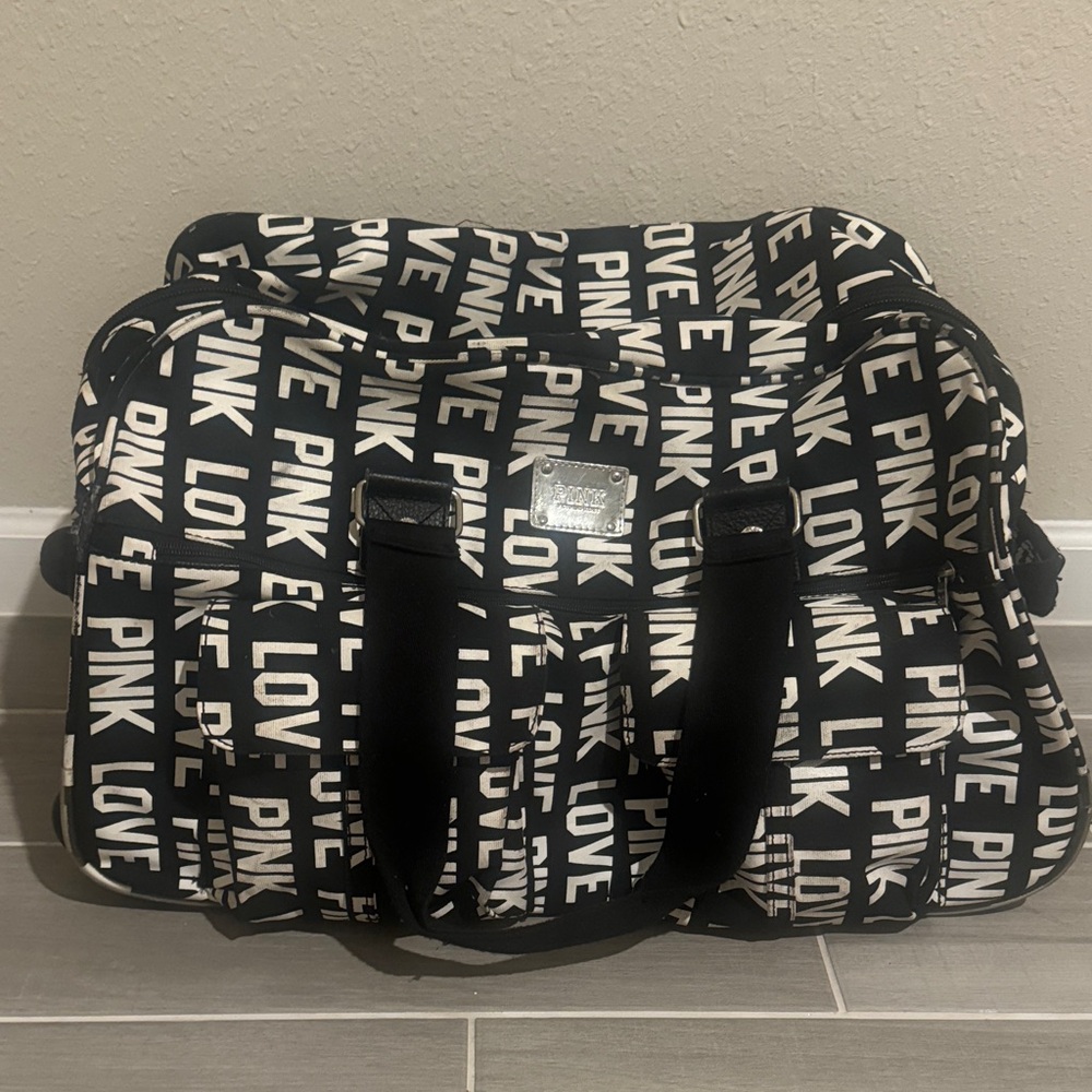 Black and White Pink Logo bag